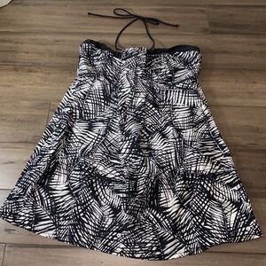 5 for $25 Jordan Taylor One piece‎ swimsuit palm print halter whit and black